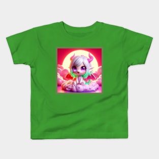 Cute Dragon Girl Kids T-Shirt